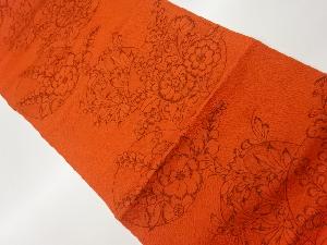 丸文に草花模様織出し名古屋帯